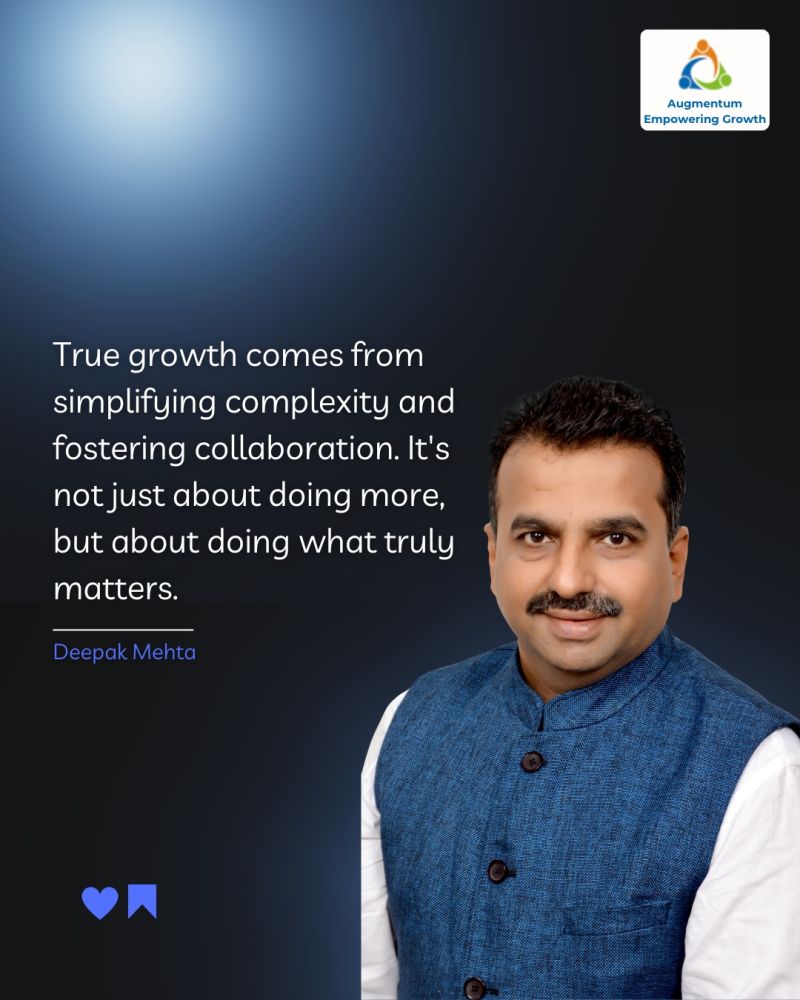 Deepak Mehta - SME productivity quote - simplifying complexity and collaboration.
