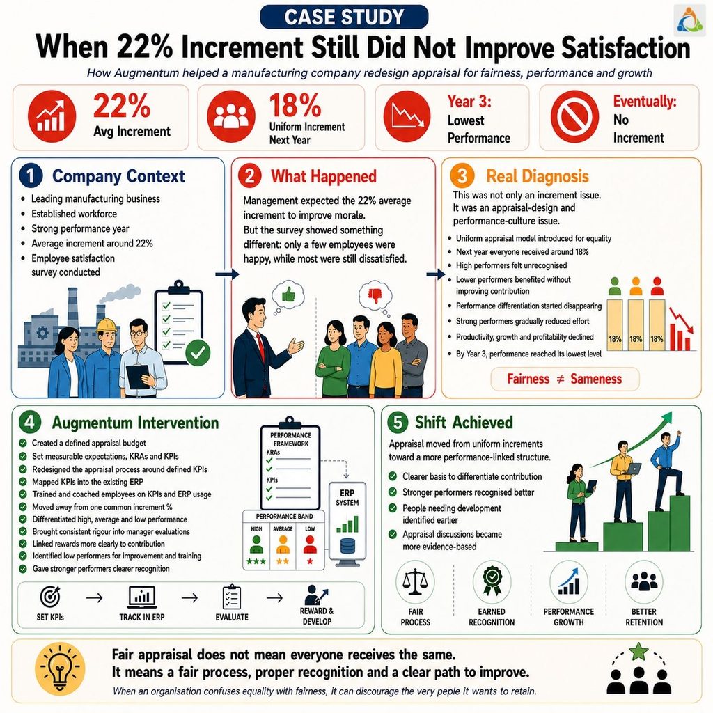 fair performance appraisal system in manufacturing company linking increments to KPIs contribution and employee performance